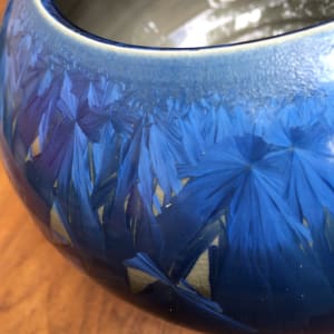 Blue pottery crystalline porcelain art pottery 