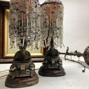 Pair of Art Deco Buddha lamps 