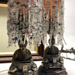 Pair of Art Deco Buddha lamps 