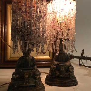 Pair of Art Deco Buddha lamps 