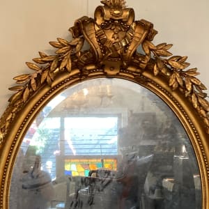 Carved oval period mirror 