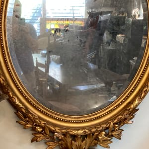 Carved oval period mirror 