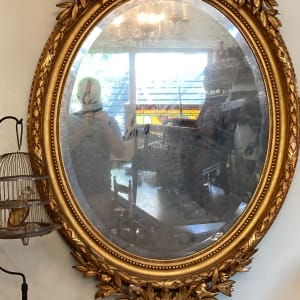 Carved oval period mirror 