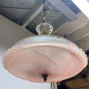 1930's pink ceiling light fixture 