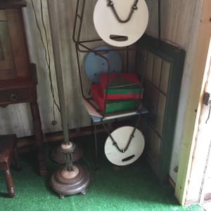 set of 3 white modern chairs