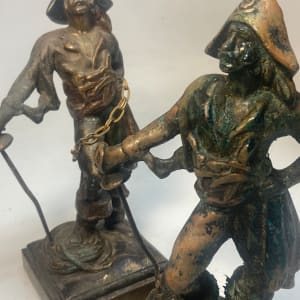 pair of bronze clad pirate bookends 