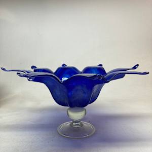 large Murano art glass blue vase 