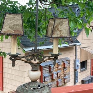 Art Deco double arm table lamp 