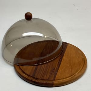 Domed Scandinavian cheese try with teak base 