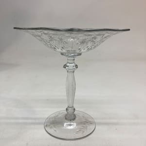 hand etched small compote 