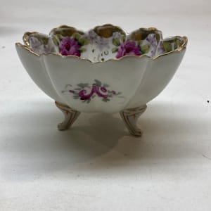 hand painted porcelain floral rose bowl 