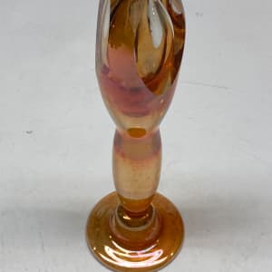 Hand blown narrow orange glass vase 