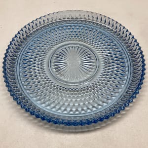 Large blue glass platter 