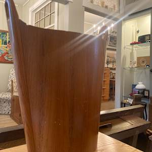 Danish teak trash basket