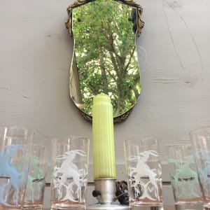 art deco gazelle motif glasses