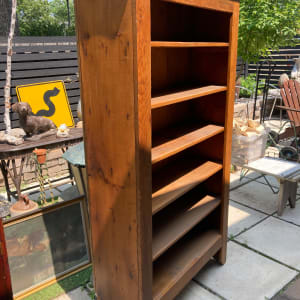 primitive tall pine bookcase 