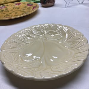 White pear shaped Majolica plate 