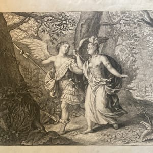 framed Circe and Picus steel engraving 