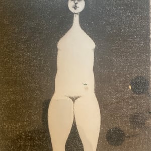 Framed nude black and white woman etching by Gregory Masurovsky 