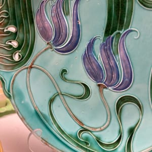 Art Nouveau Majolica plate 