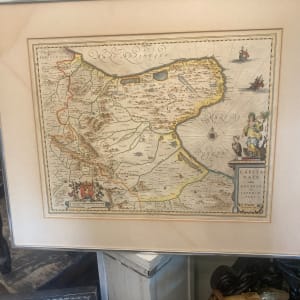 Framed 17th century map by Joan Blaeu 