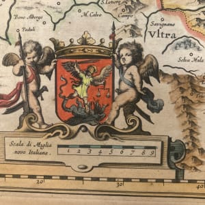 Framed 17th century map by Joan Blaeu 