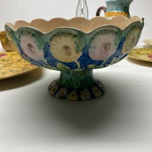 as is floral majolica compote 