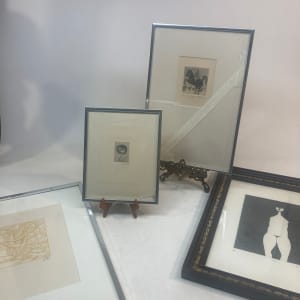 framed engraving with horse and couple Brigitte Coudrain 