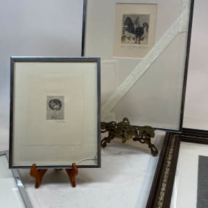 framed engraving with horse and couple Brigitte Coudrain 