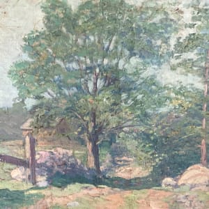 G. T. Carl Olson landscape and path painting on canvas 
