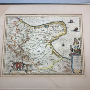 Framed 17th century map by Joan Blaeu 