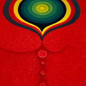 Framed asian style modern engraving by Kunihero Amono