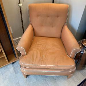 Vintage upholstered down filled chair 