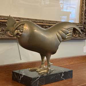 Francois Pompon style cast metal rooster 