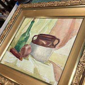 framed watercolor still life  by Connie Goldman 