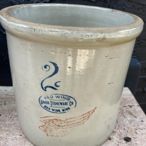 2 gallon Large Redwing crock 