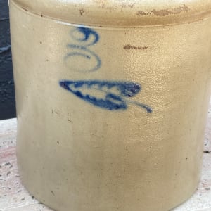 3 gallon salt glaze leaf crock 