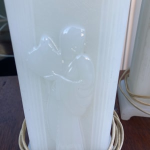 pair of Art Deco white table lamps 