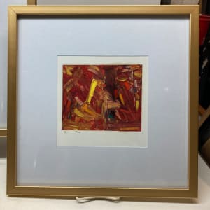 Framed original abstract painting on paper 