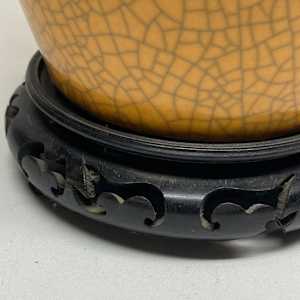 Vintage orange crackle glaze table lamp 