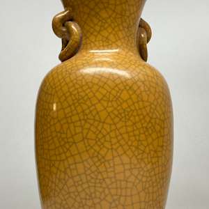 Vintage orange crackle glaze table lamp 