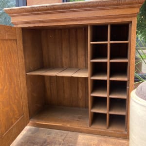 Small oak table top cupboard 