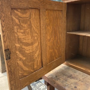 Small oak table top cupboard 