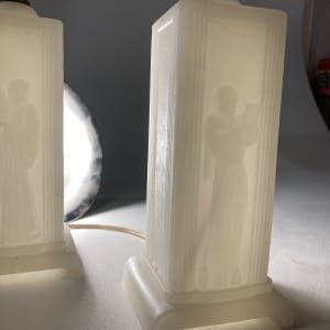 pair of Art Deco white table lamps 