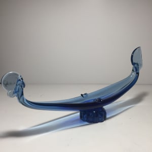 Art glass scandinavian blue gondola cigarette ash tray 