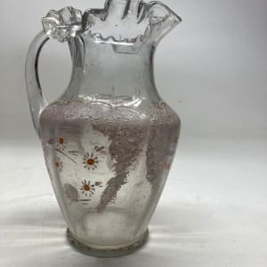 Victorian enameled ruffle top pitcher 