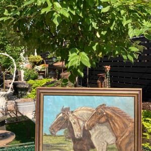 framed painting of horses 