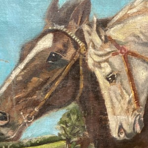 framed painting of horses 