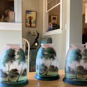 hand painted light fixture globes (3 available) 