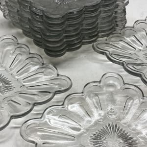 clear pressed glass vintage luncheon plate set 